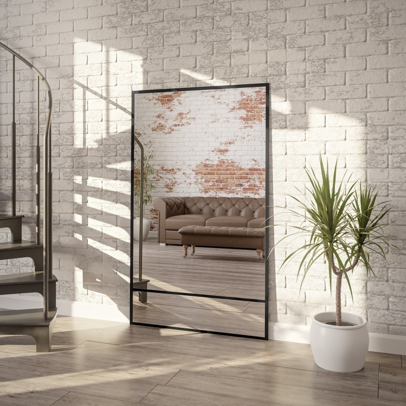 Loftové zrkadlo s priečkami – NORDI – farba rámu na výber
