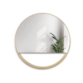 Okrúhle zrkadlo v zlatom MDF ráme SLIM s voľným priestorom - OLENA