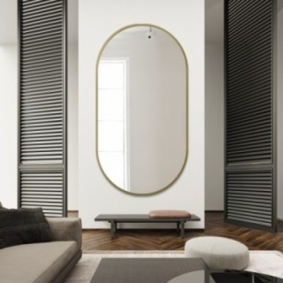 Oválne zrkadlo v zlatom MDF ráme SLIM - OLI - farba rámu na výber