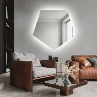 Zrkadlo geometrického tvaru s osvetlením – PENTA LED