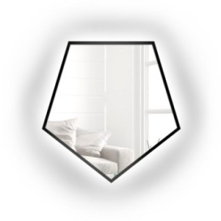Zrkadlo geometrického tvaru v ráme s osvetlením – PENTA V RÁME LED