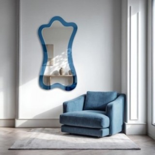 Nepravidelné modré zrkadlo - SAPPHIRE BLUE