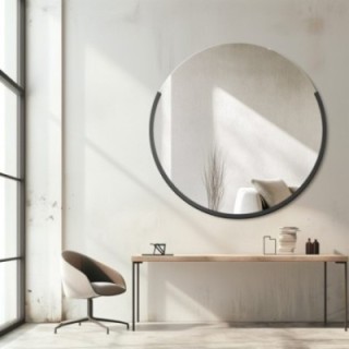 Okrúhle modernistické zrkadlo v MDF ráme - TERA