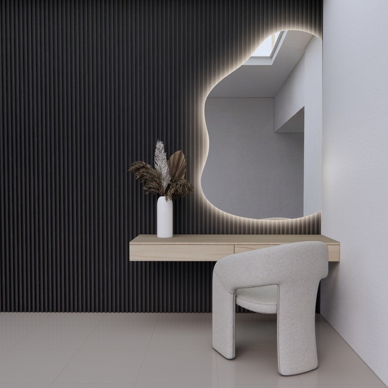 Organické zrkadlo so skosenými hranami a LED podsvietením – STONE LED SKOSENÉ HRANY