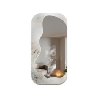 Nepravidelné zrkadlo na bielo-zlatom mramore – MARBLE ZARI