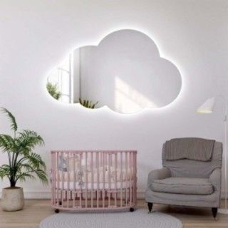 Zrkadlo do detskej izby v tvare obláčika s podsvietením – CLOUD LED