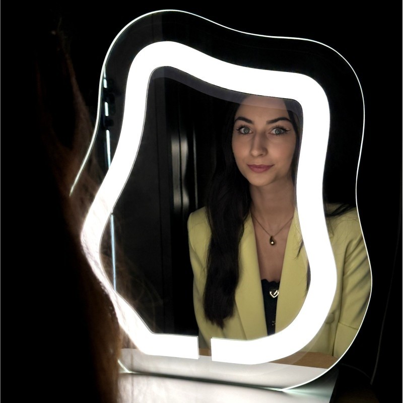 Kozmetické zrkadlo s pieskovaným podsvietením - FLOW LED PETITE