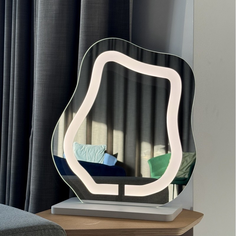 Kozmetické zrkadlo s pieskovaným podsvietením - FLOW LED PETITE