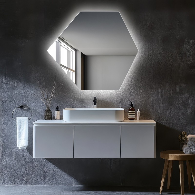 Zrkadlo geometrického tvaru s osvetlením – GEOME LED