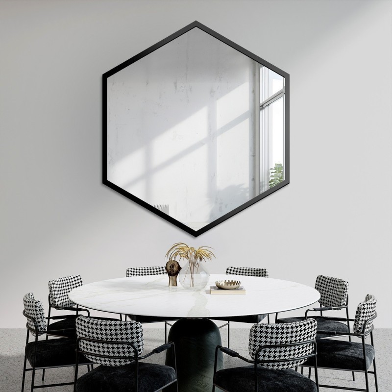 Zrkadlo geometrického tvaru v ráme – HEXA V RÁME