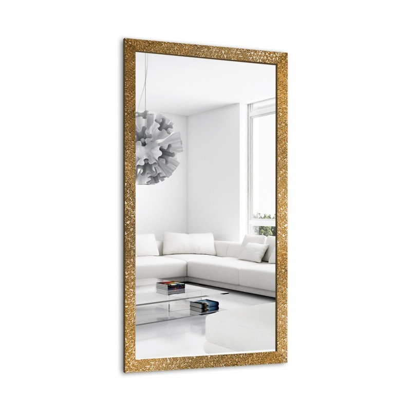 Zrkadlo Glamour v bohatom zlatom ráme s vysokým leskom - 8002002