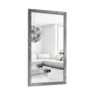 Zrkadlo Glamour v sýtom striebornom ráme s vysokým leskom - 8002003