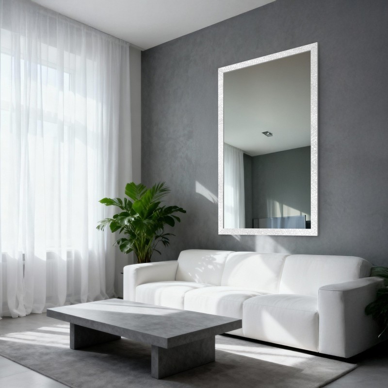 Zrkadlo Glamour v sýtom bielom lesklom ráme - 8002004