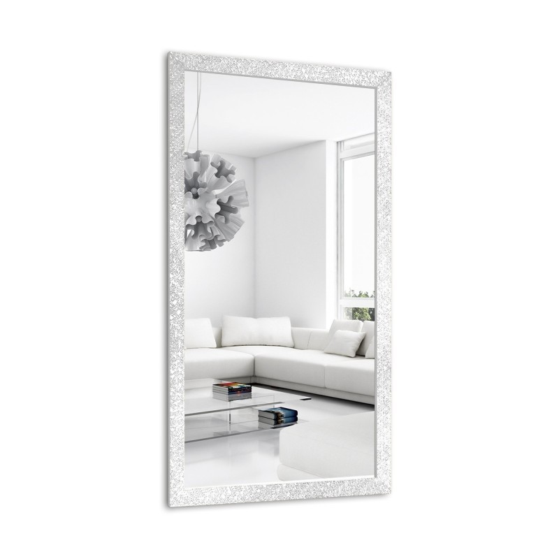 Zrkadlo Glamour v sýtom bielom lesklom ráme - 8002004