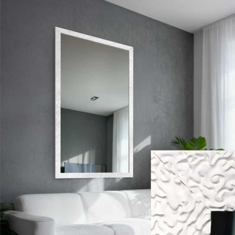 Zrkadlo Glamour v sýtom bielom lesklom ráme - 8002004