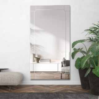 Krištáľové zrkadlo Glamour v zrkadlovom ráme - KIARA OptiWhite