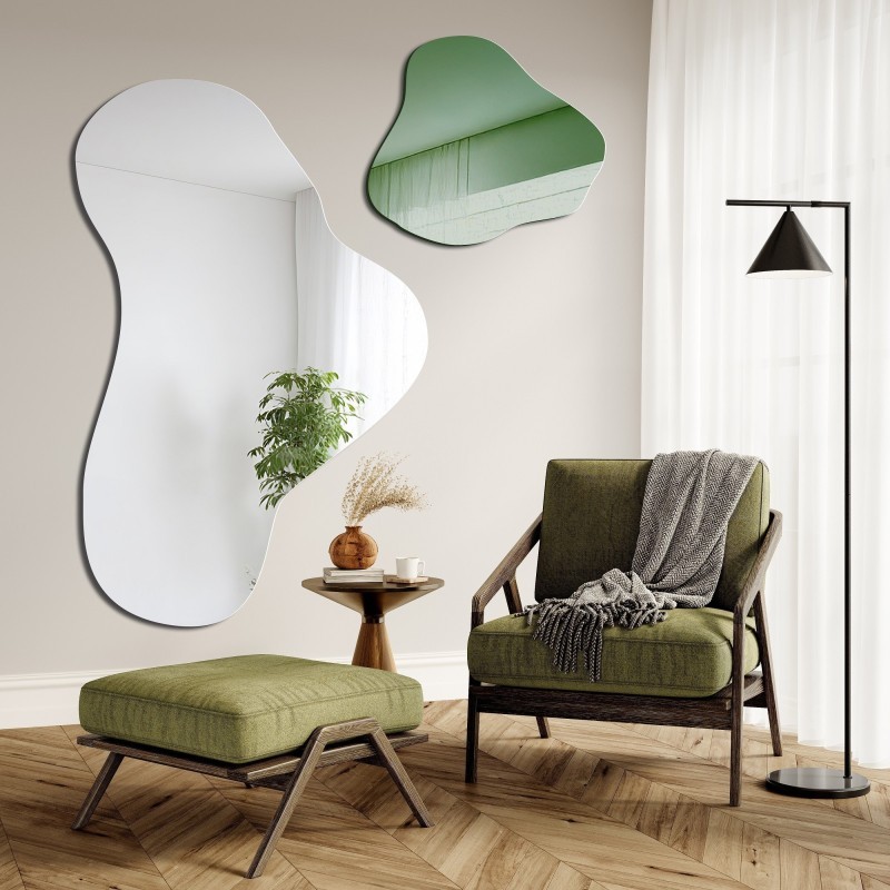 Nepravidelné zelené zrkadlo - LEAFY GREEN
