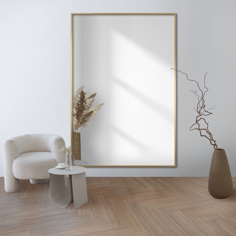 Obdĺžnikové zrkadlo v minimalistickom čiernom ráme - 1201 - farba rámu podľa vášho výberu