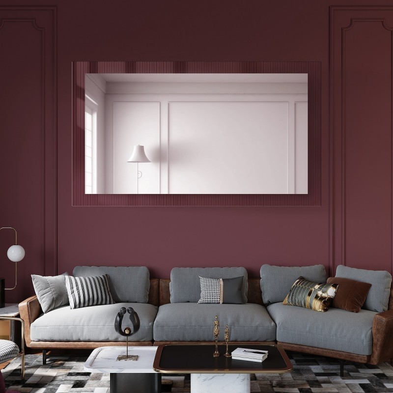 Dekoratívne obdĺžnikové zrkadlo na ornamentálnom skle Visiosun Classic - LUXORA CLARITY