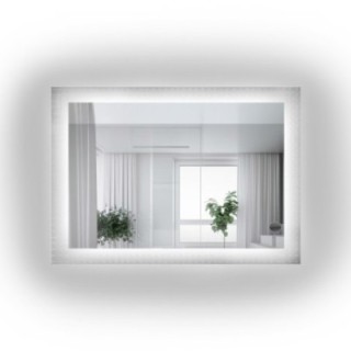Obdĺžnikové zrkadlo na ornamentálnom skle Master Flex s podsvietením - LUXORA ETERION LED