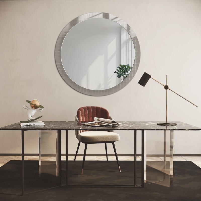Dekoratívne okrúhle zrkadlo na ornamentálnom skle Master Flex - LUXORA FROSTED