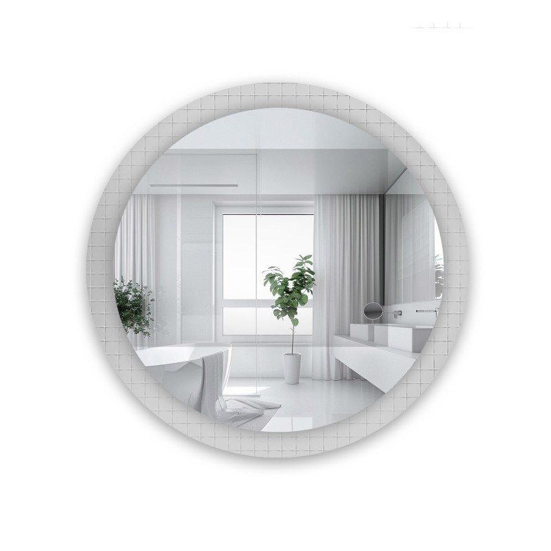 Dekoratívne okrúhle zrkadlo na ornamentálnom skle Master Flex - LUXORA FROSTED