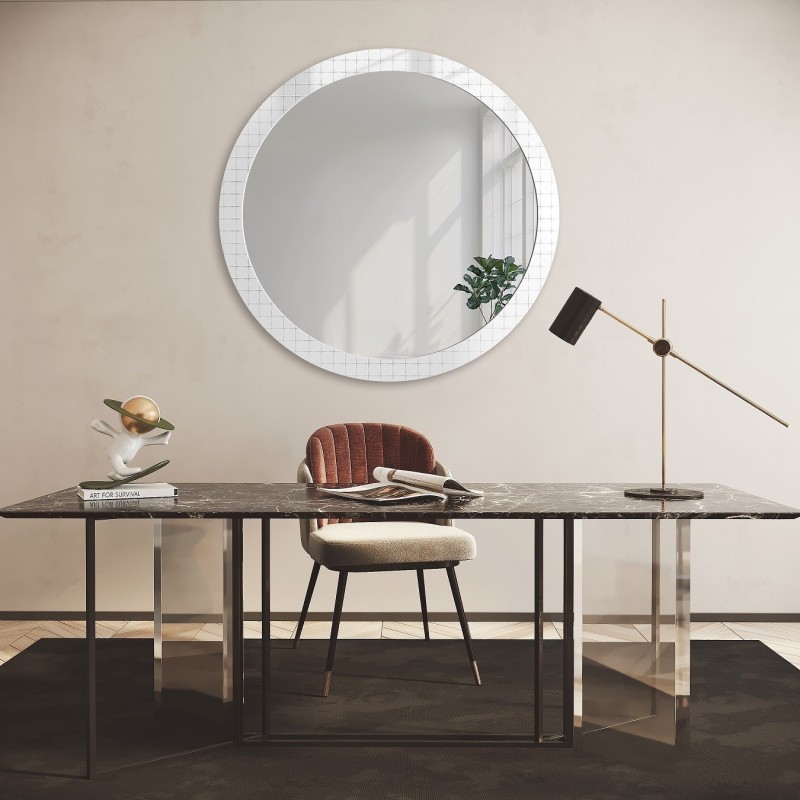 Dekoratívne okrúhle zrkadlo na ornamentálnom skle Master Flex - LUXORA FROSTED