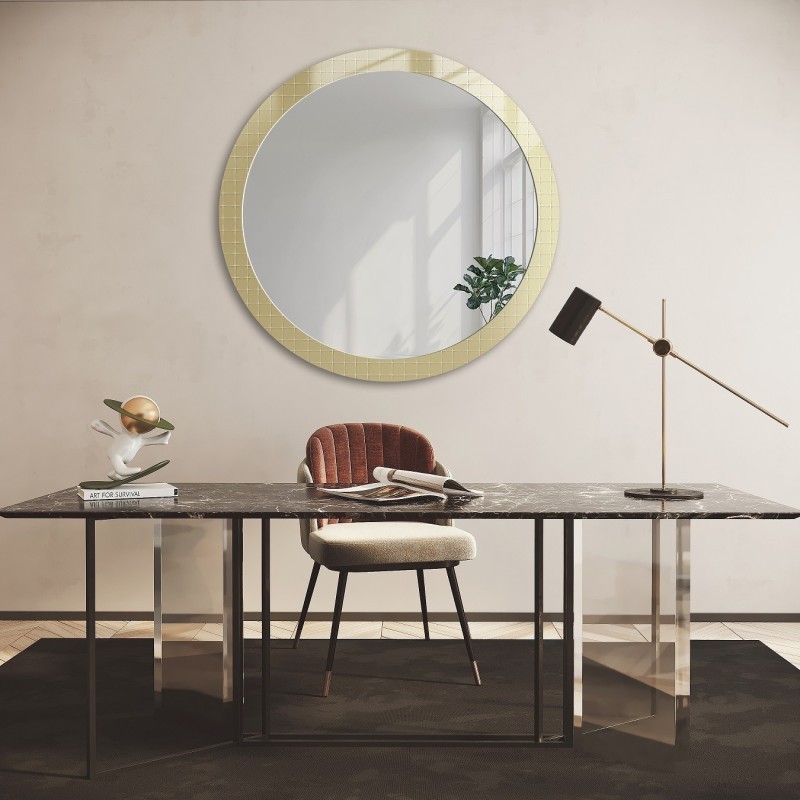 Dekoratívne okrúhle zrkadlo na ornamentálnom skle Master Flex - LUXORA FROSTED
