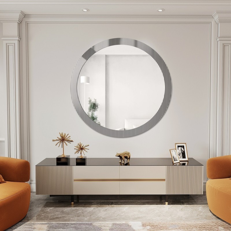 Dekoratívne okrúhle zrkadlo na ornamentálnom skle Visiosun Classic - LUXORA GLIMMER