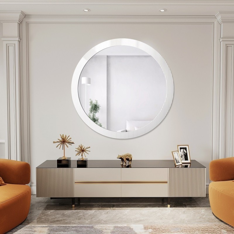 Dekoratívne okrúhle zrkadlo na ornamentálnom skle Visiosun Classic - LUXORA GLIMMER