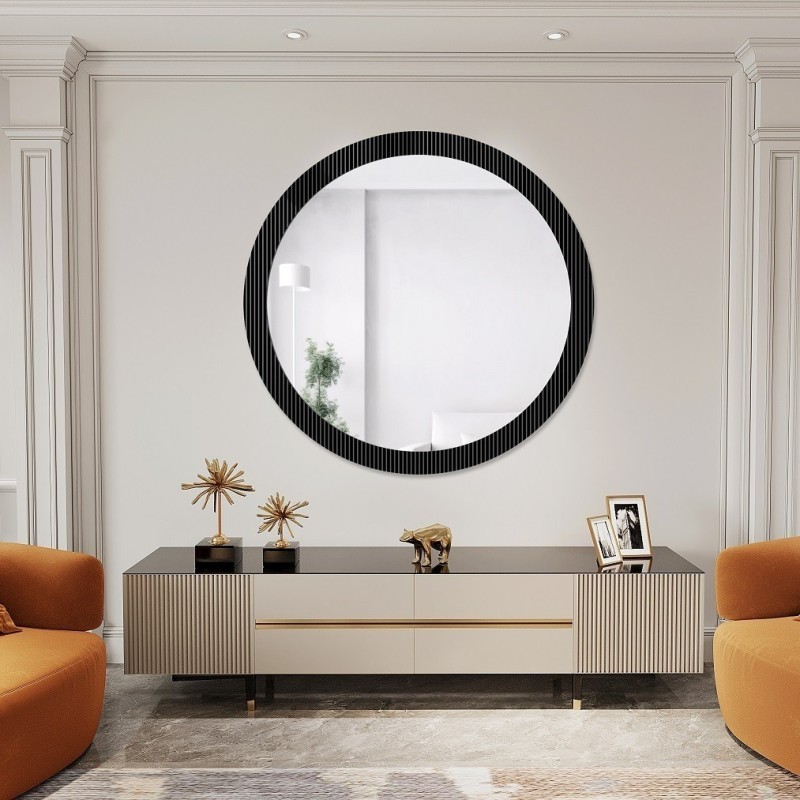Dekoratívne okrúhle zrkadlo na ornamentálnom skle Visiosun Classic - LUXORA GLIMMER