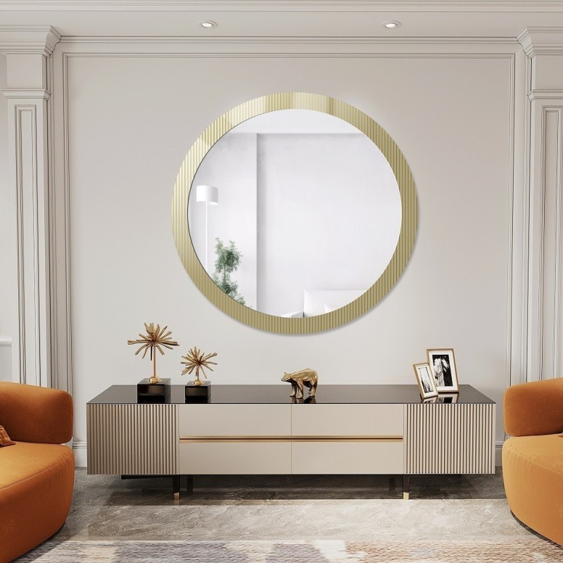 Dekoratívne okrúhle zrkadlo na ornamentálnom skle Visiosun Classic - LUXORA GLIMMER