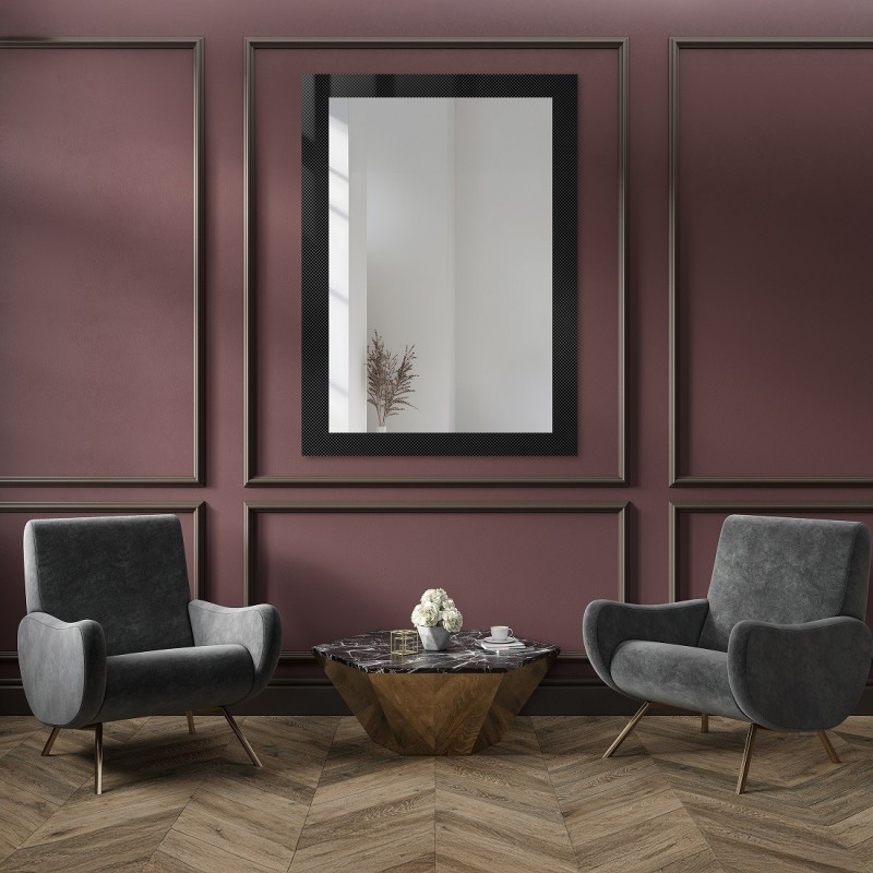Dekoratívne obdĺžnikové zrkadlo na ornamentálnom skle Master Point - LUXORA SOLEIL