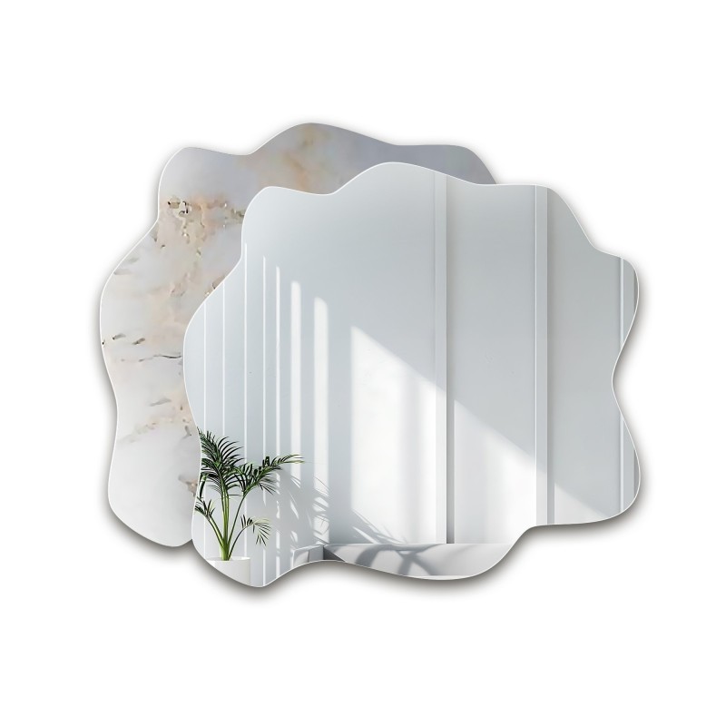 Nepravidelné zrkadlo na bielo-zlatom mramore – MARBLE BIALORO