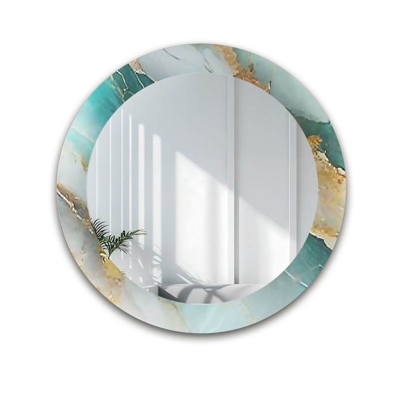 Okrúhle zrkadlo na zelenom mramore – MARBLE BOSCARO