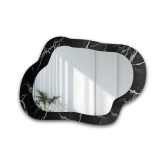 Nepravidelné zrkadlo na čierno-striebornom mramore – MARBLE GRISO