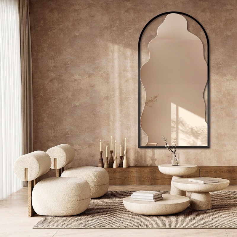 Nepravidelný zrkadlo v polovalovom MDF ráme – ONDRA – farba rámu na výber