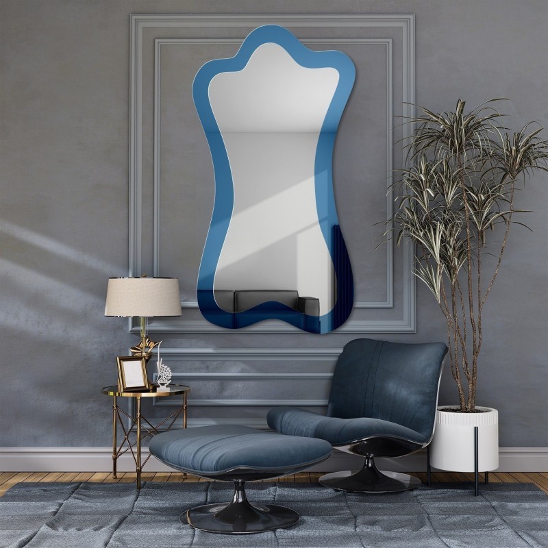 Nepravidelné modré zrkadlo - SAPPHIRE BLUE