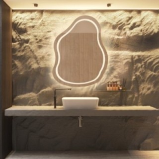 Kúpeľňové zrkadlo s nepravidelným tvarom - STONE LED II