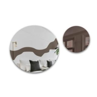 Okrúhle zrkadlá na hnedej zrkadlovej tabuli – MOCHA NOUGAT