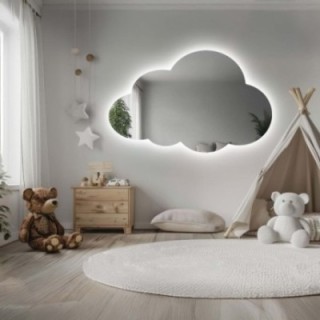 Zrkadlo do detskej izby v tvare obláčika s podsvietením – CLOUD LED