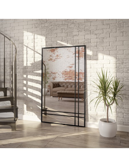 Loftové zrkadlo s priečkami – LUKAS BIS – farba rámu na výber