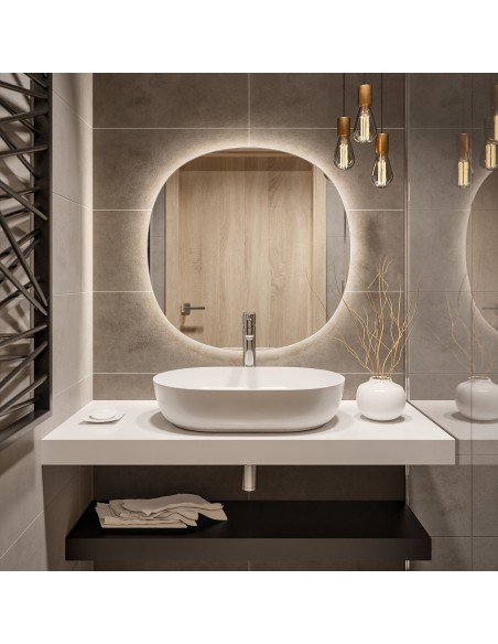 Nepravidelné zaoblené kúpeľňové zrkadlo s osvetlením - LAOS LED