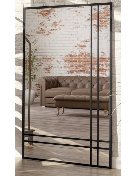 Loftové zrkadlo s priečkami – LUKAS BIS – farba rámu na výber