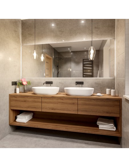 Obdĺžnikové kúpeľňové zrkadlo leštené s možnosťou osvetlenia - AGIS LED na mieru