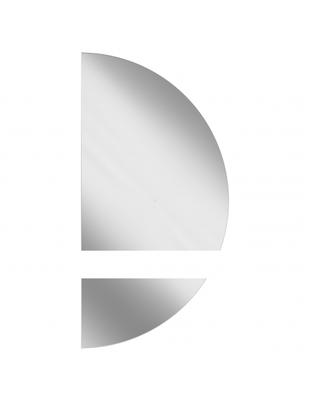 Polkruhové zrkadlo z dvoch častí - DOPPIO