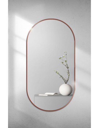 Oválne zrkadlo v čiernom ráme MDF...