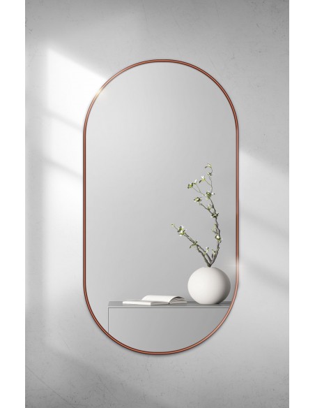 Oválne zrkadlo v čiernom ráme MDF SLIM - OLI - farba rámu podľa vášho výberu