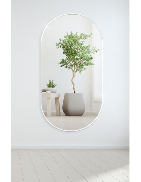 Oválne zrkadlo v čiernom ráme MDF SLIM - OLI - farba rámu podľa vášho výberu