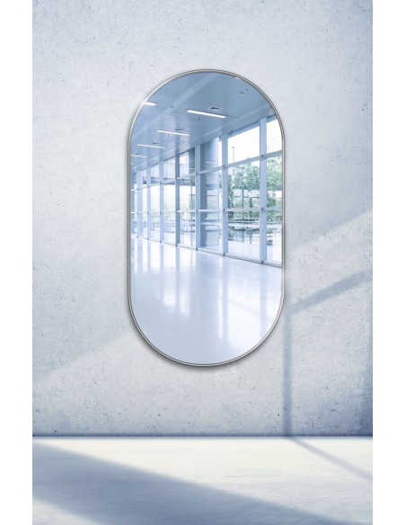 Oválne zrkadlo v čiernom ráme MDF SLIM - OLI - farba rámu podľa vášho výberu